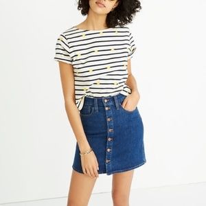 Madewell Stretch Denim Button Front Skirt